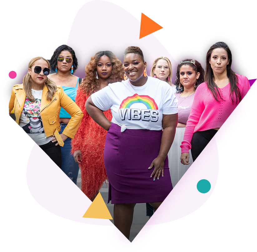 Diverse group of women in group program and 1:1 consulting service.